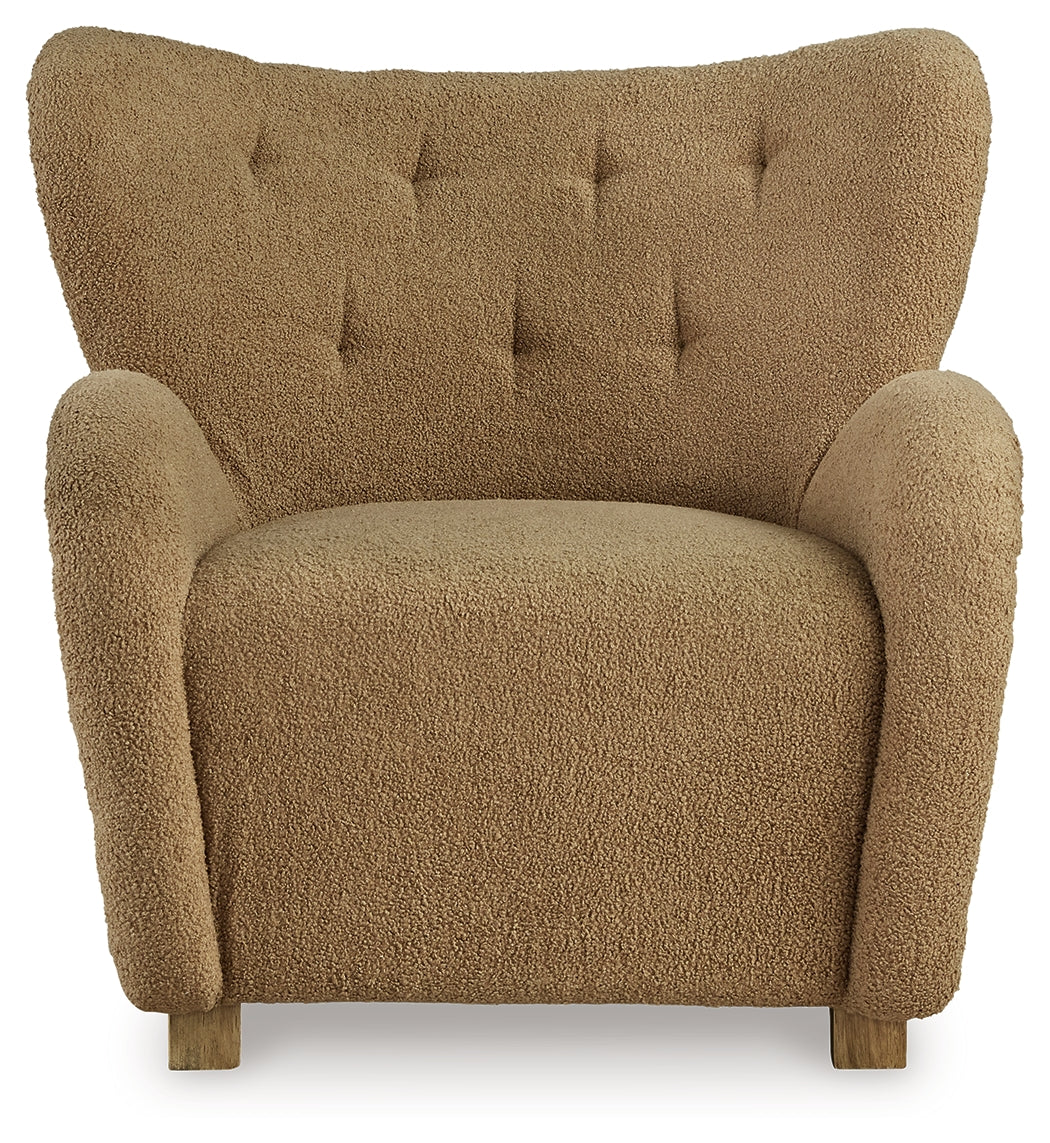 Larbell Camel Accent Chair from Ashley - Luna Furniture