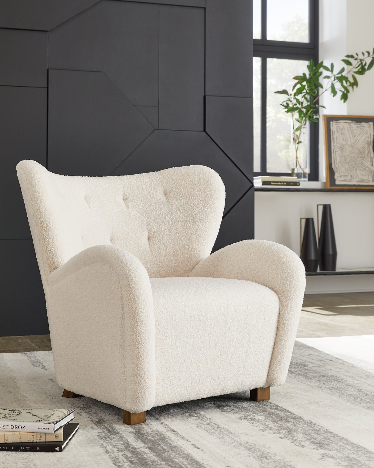 Larbell Ecru Accent Chair from Ashley - Luna Furniture