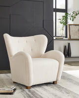 Larbell Ecru Accent Chair from Ashley - Luna Furniture