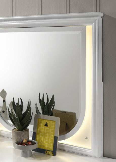 Lareina Pearl White Mirror (Mirror Only) from Furniture of America - Luna Furniture