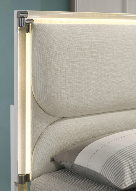 Lareina Pearl White Twin Bed from Furniture of America - Luna Furniture