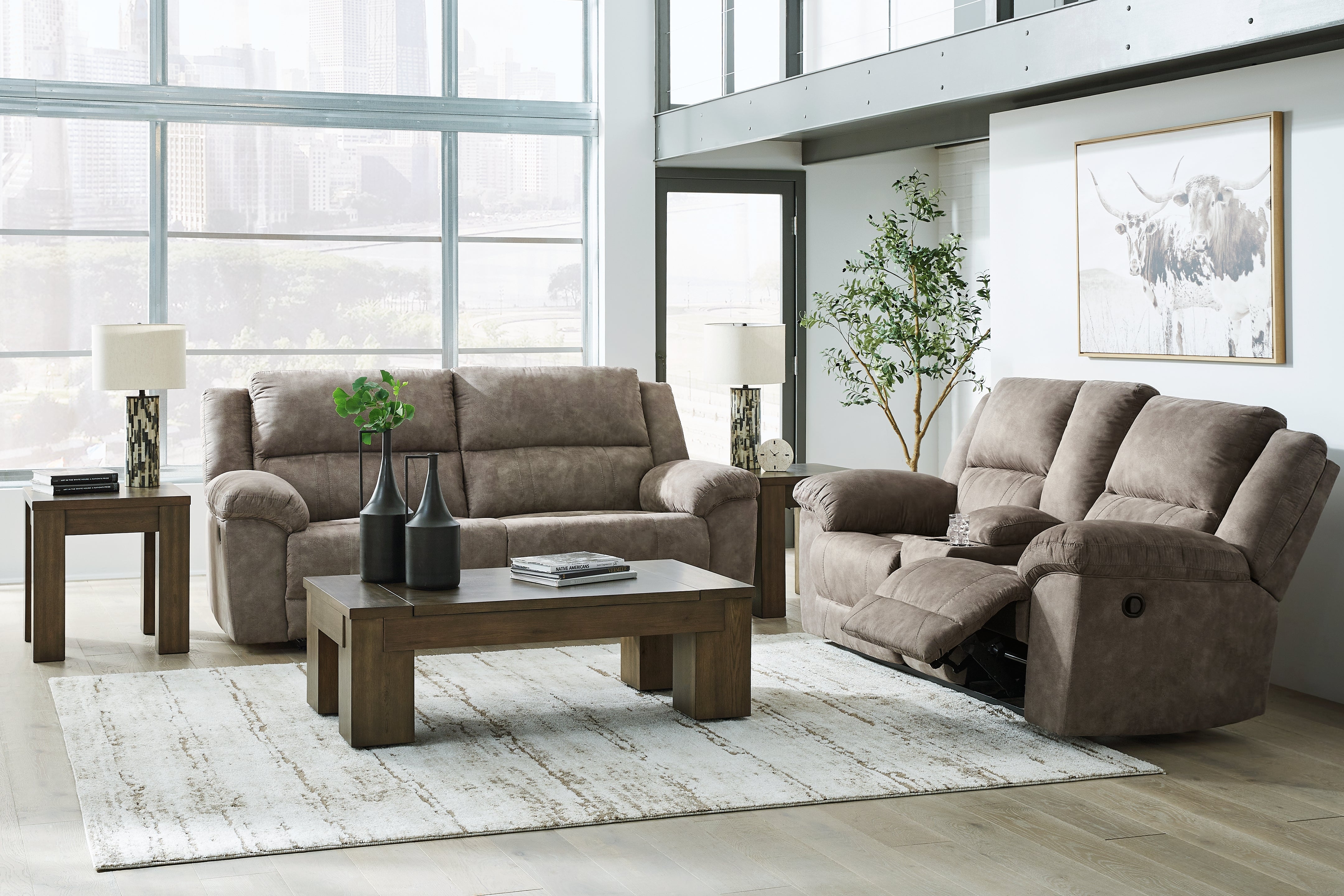 Laresview Fossil Reclining Living Room Set – Luna Furniture