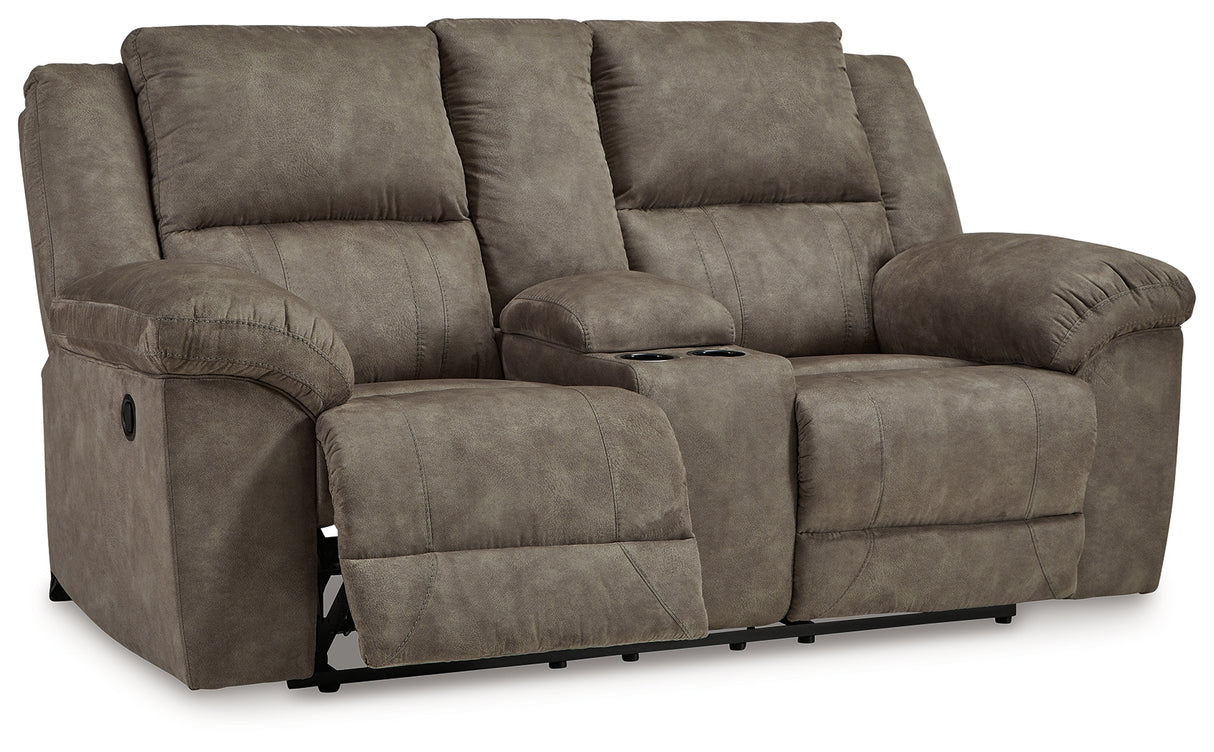 Laresview Fossil Reclining Loveseat with Console from Ashley - Luna Furniture
