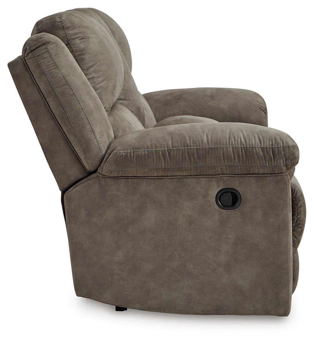 Ashley Laresview Fossil Reclining Loveseat with Console – Luna