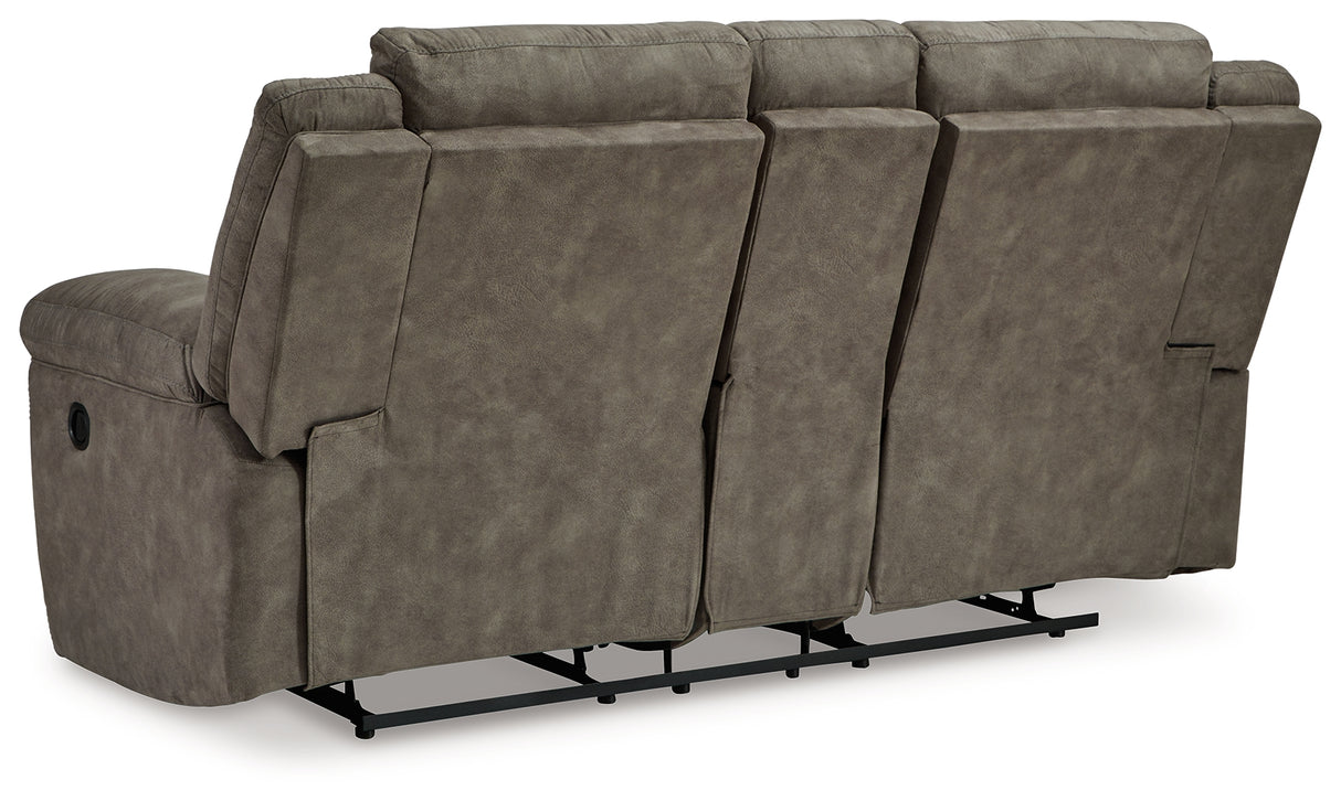 Laresview Fossil Reclining Loveseat with Console from Ashley - Luna Furniture