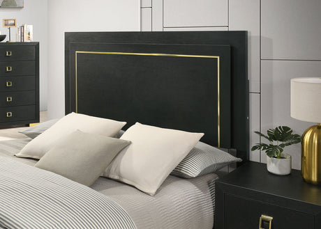 Latimer Black LED King Panel Bed from Furniture of America - Luna Furniture