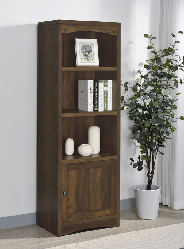 Laughlin Dark Pine 3-Shelf Engineered Wood Media Tower