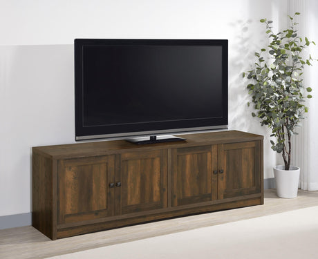Laughlin Dark Pine 4-Door Engineered Wood 78" TV Stand from Coaster - Luna Furniture