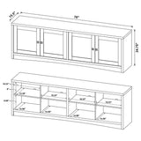 Laughlin Dark Pine 4-Door Engineered Wood 78" TV Stand from Coaster - Luna Furniture