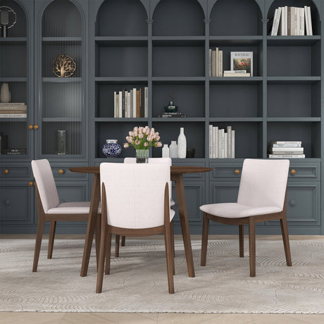 Laura Cream Linen Solid Wood Dining Chair from Ashcroft Furniture - Luna Furniture