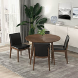 Laura Black PU Solid Wood Dining Chair (Set Of 2) from Ashcroft Furniture - Luna Furniture
