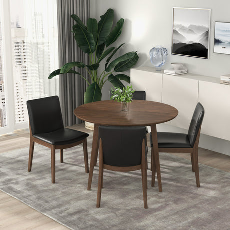 Laura Black PU Solid Wood Dining Chair (Set Of 2) from Ashcroft Furniture - Luna Furniture