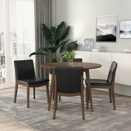 Laura Black PU Solid Wood Dining Chair (Set Of 2) from Ashcroft Furniture - Luna Furniture