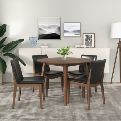 Laura Black PU Solid Wood Dining Chair (Set Of 2) from Ashcroft Furniture - Luna Furniture