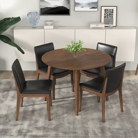 Laura Black PU Solid Wood Dining Chair (Set Of 2) from Ashcroft Furniture - Luna Furniture