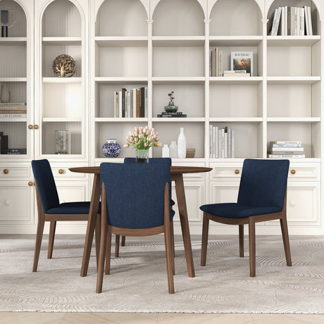 Laura Blue Linen Solid Wood Dining Chair (Set Of 2) from Ashcroft Furniture - Luna Furniture