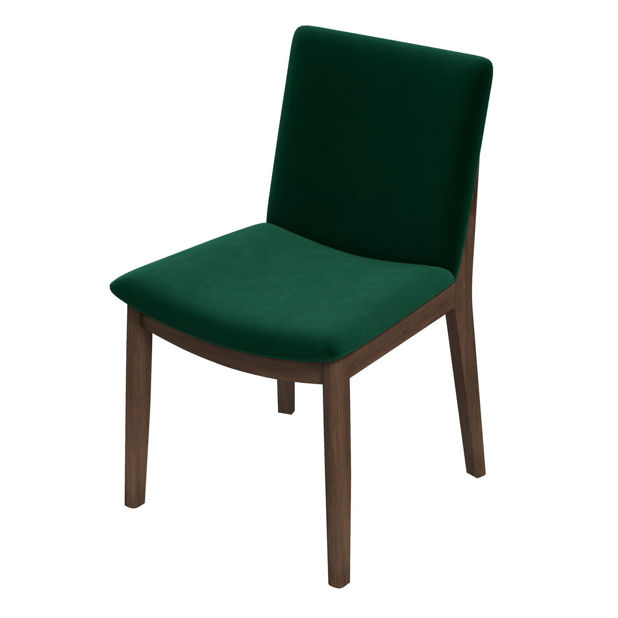 Laura Mid-Century Modern Solid Wood Dining Chair (Set of 2) Green Velvet from Ashcroft Furniture - Luna Furniture