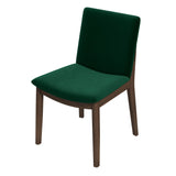 Laura Mid-Century Modern Solid Wood Dining Chair (Set of 2) Green Velvet from Ashcroft Furniture - Luna Furniture