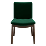 Laura Mid-Century Modern Solid Wood Dining Chair (Set of 2) Green Velvet from Ashcroft Furniture - Luna Furniture