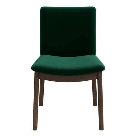 Laura Mid-Century Modern Solid Wood Dining Chair (Set of 2) Green Velvet from Ashcroft Furniture - Luna Furniture