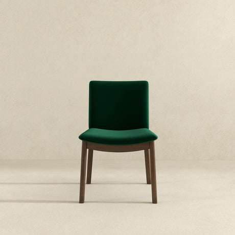 Laura Mid-Century Modern Solid Wood Dining Chair (Set of 2) Green Velvet from Ashcroft Furniture - Luna Furniture