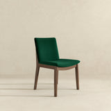 Laura Mid-Century Modern Solid Wood Dining Chair (Set of 2) Green Velvet from Ashcroft Furniture - Luna Furniture