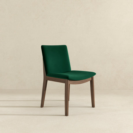 Laura Mid-Century Modern Solid Wood Dining Chair (Set of 2) Green Velvet from Ashcroft Furniture - Luna Furniture