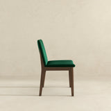 Laura Mid-Century Modern Solid Wood Dining Chair (Set of 2) Green Velvet from Ashcroft Furniture - Luna Furniture