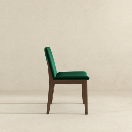 Laura Mid-Century Modern Solid Wood Dining Chair (Set of 2) Green Velvet from Ashcroft Furniture - Luna Furniture