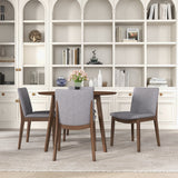 Laura Light Gray Linen Solid Wood Dining Chair from Ashcroft Furniture - Luna Furniture