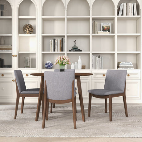 Laura Light Gray Linen Solid Wood Dining Chair from Ashcroft Furniture - Luna Furniture