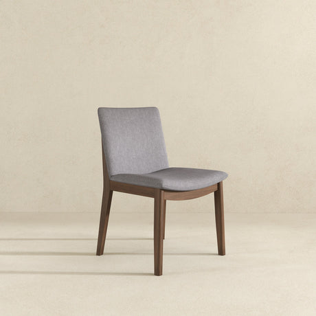 Laura Light Gray Linen Solid Wood Dining Chair from Ashcroft Furniture - Luna Furniture