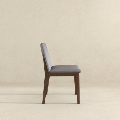 Laura Light Gray Linen Solid Wood Dining Chair from Ashcroft Furniture - Luna Furniture