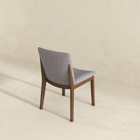 Laura Light Gray Linen Solid Wood Dining Chair from Ashcroft Furniture - Luna Furniture