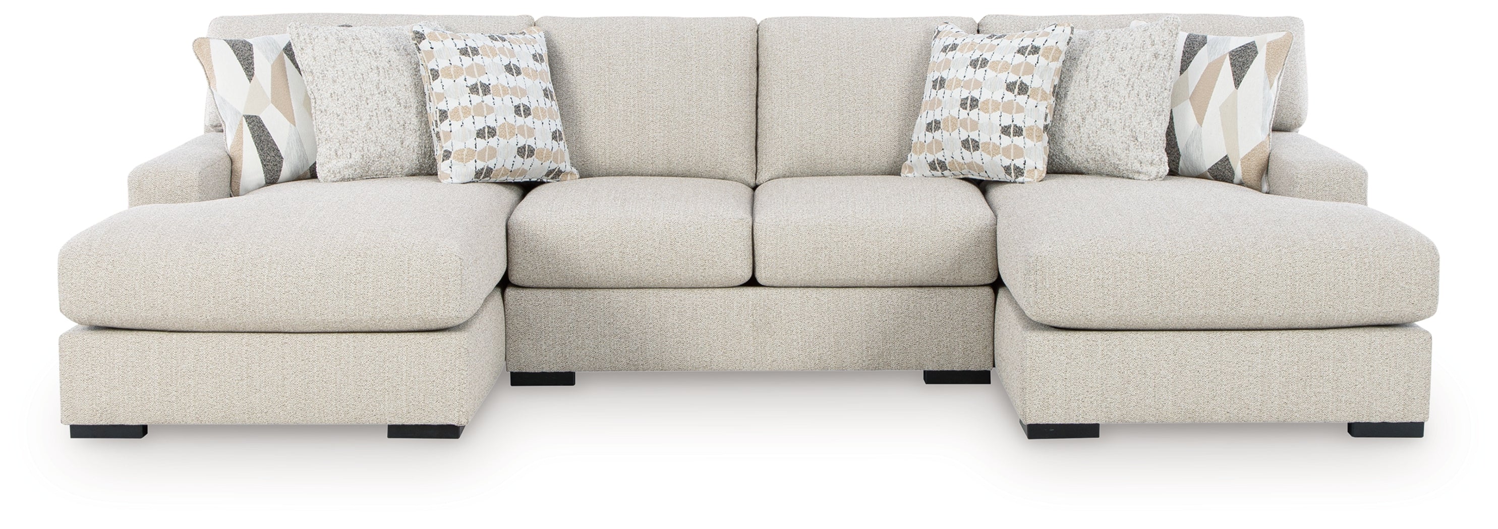 Ashley Laurelgrove Pebble 3-Piece Double Chaise Sectional – Luna