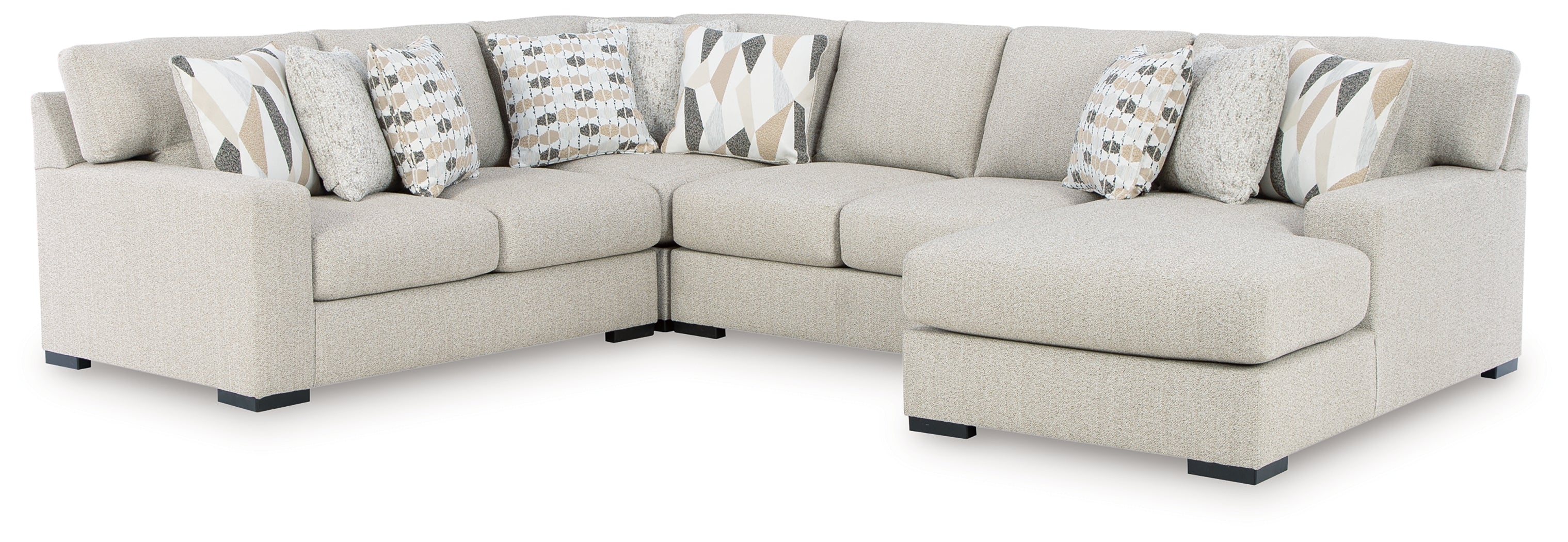 Ashley Laurelgrove Pebble 4-Piece RAF Chaise Sectional – Luna