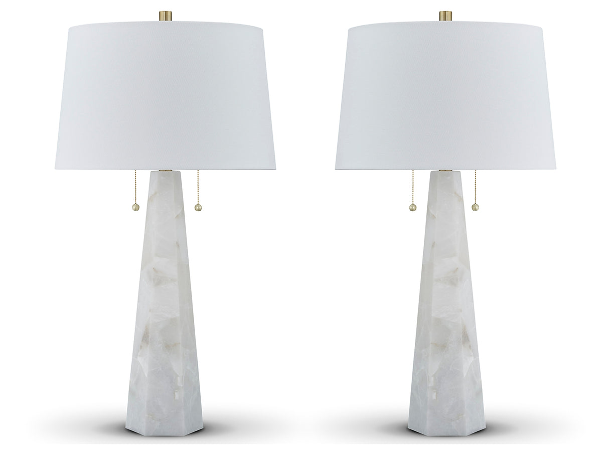 Laurellen 2-Piece Table Lamp Set in White from Ashley - Luna Furniture