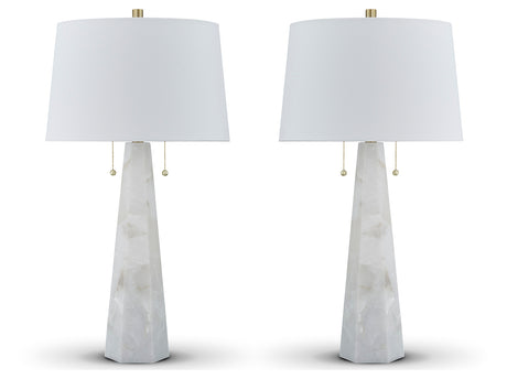 Laurellen 2-Piece Table Lamp Set in White from Ashley - Luna Furniture