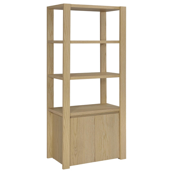 Laurelton Light Oak 3-Shelf Media Tower Tall Pier Cabinet