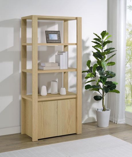 Laurelton Light Oak 3-Shelf Media Tower Tall Pier Cabinet from Coaster - Luna Furniture