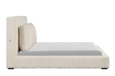 Lauren Beige King Platform Bed from Happy Homes - Luna Furniture