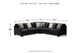Lavernett Charcoal 3-Piece Sectional and Oversized Ottoman from Ashley - Luna Furniture