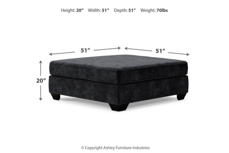 Lavernett Charcoal 3-Piece Sectional and Oversized Ottoman from Ashley - Luna Furniture