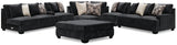 Lavernett Charcoal 5-Piece Sectional and Ottoman from Ashley Furniture - Luna Furniture