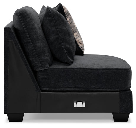 Lavernett Charcoal 5-Piece Sectional and Ottoman from Ashley - Luna Furniture