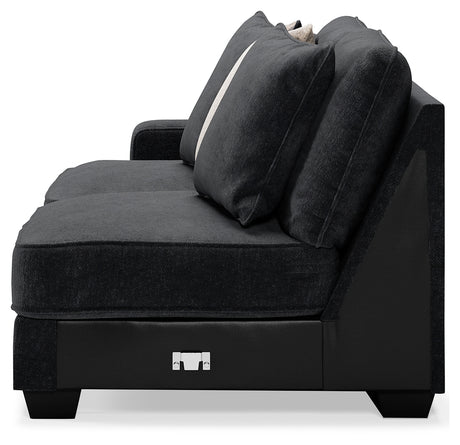 Lavernett Charcoal 5-Piece Sectional and Ottoman from Ashley - Luna Furniture