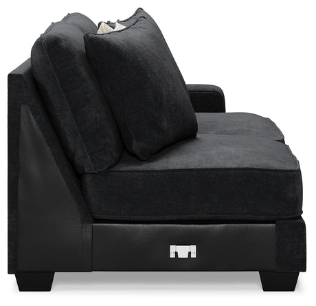 Lavernett Charcoal 5-Piece Sectional and Ottoman from Ashley - Luna Furniture