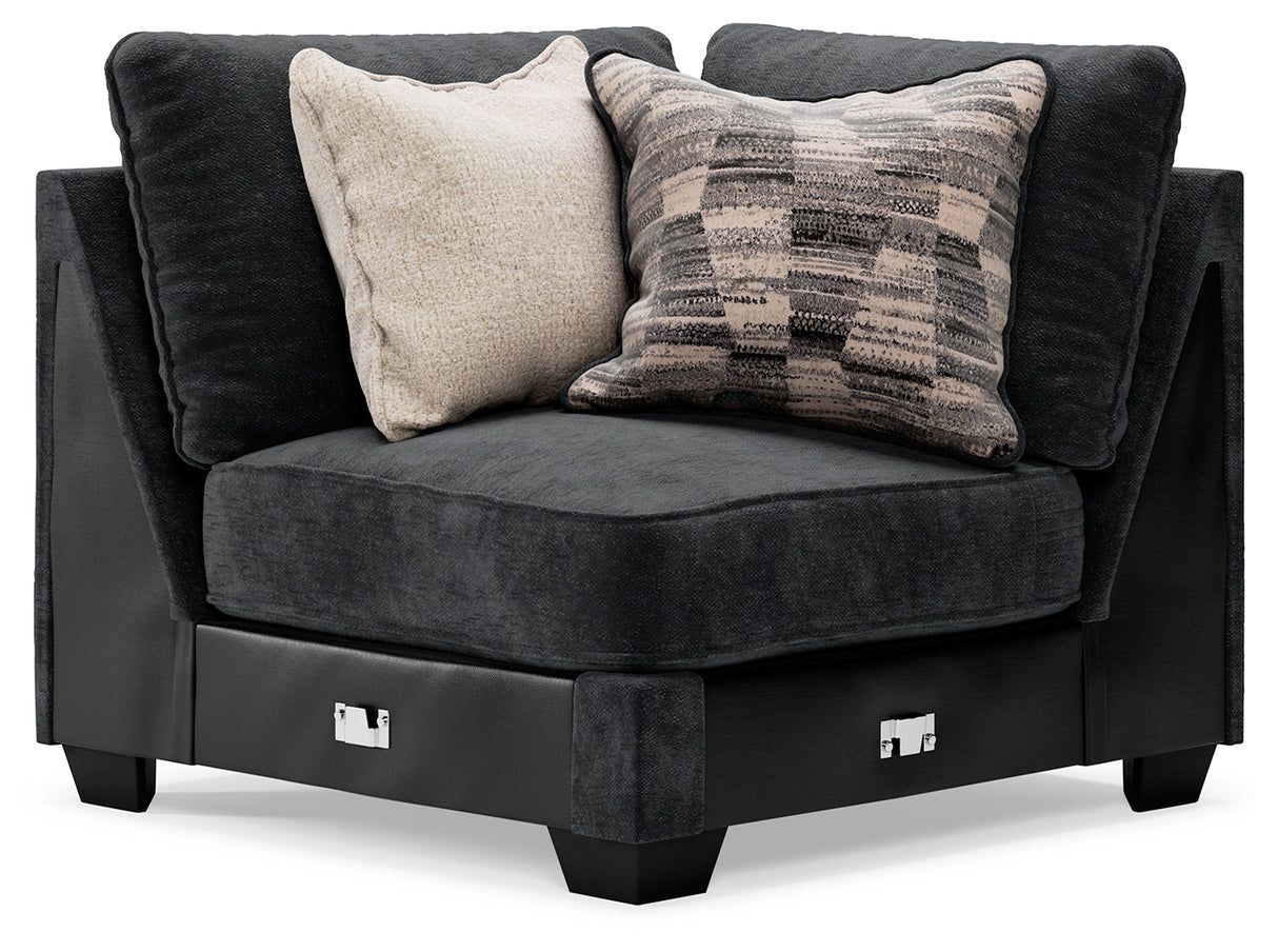 Lavernett Charcoal 5-Piece Sectional and Ottoman from Ashley Furniture - Luna Furniture