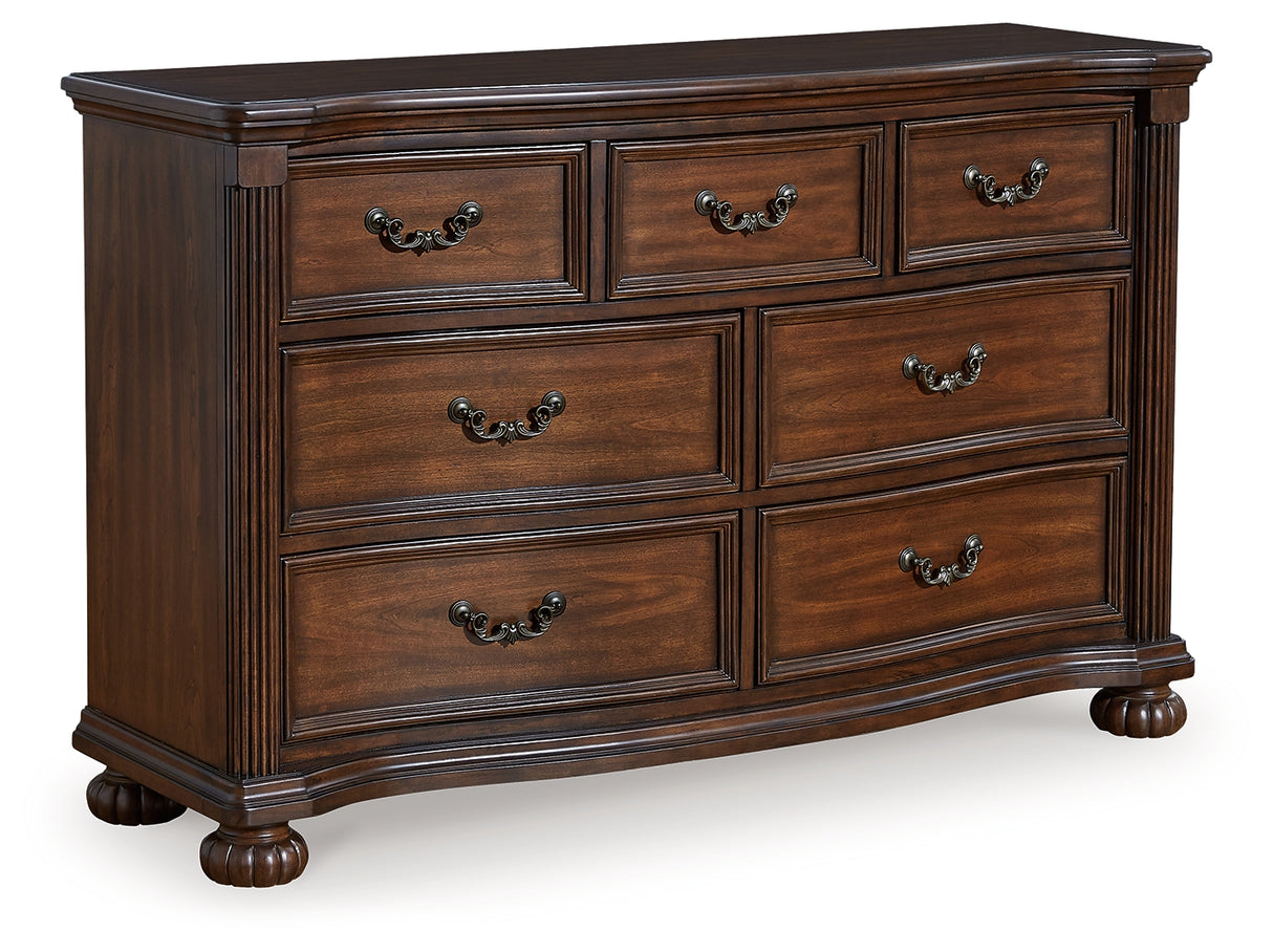Lavinton King Poster Bed with Dresser and 2 Nightstands in Brown from Ashley - Luna Furniture