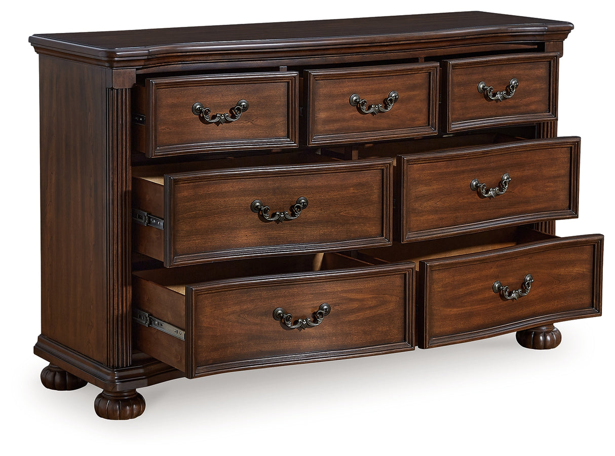 Lavinton Queen Poster Bed with Dresser and 2 Nightstands in Brown from Ashley - Luna Furniture